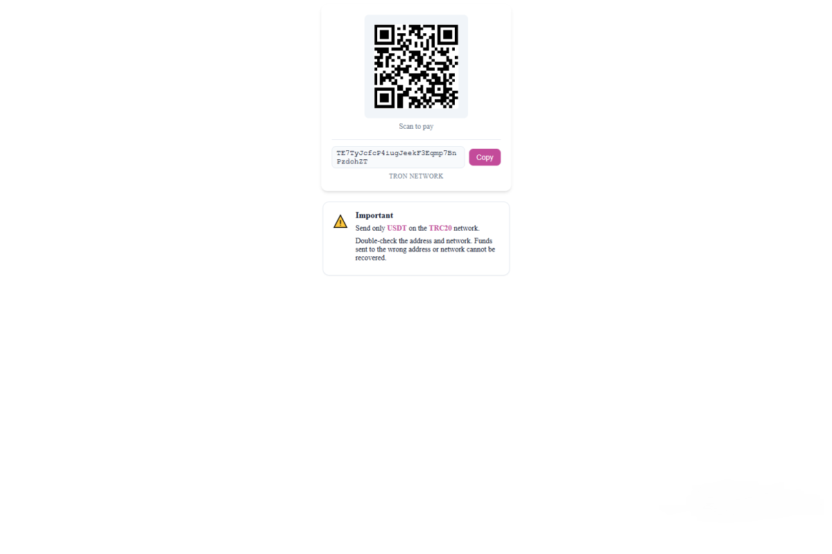 Crypto Wallet QR Payment Card
